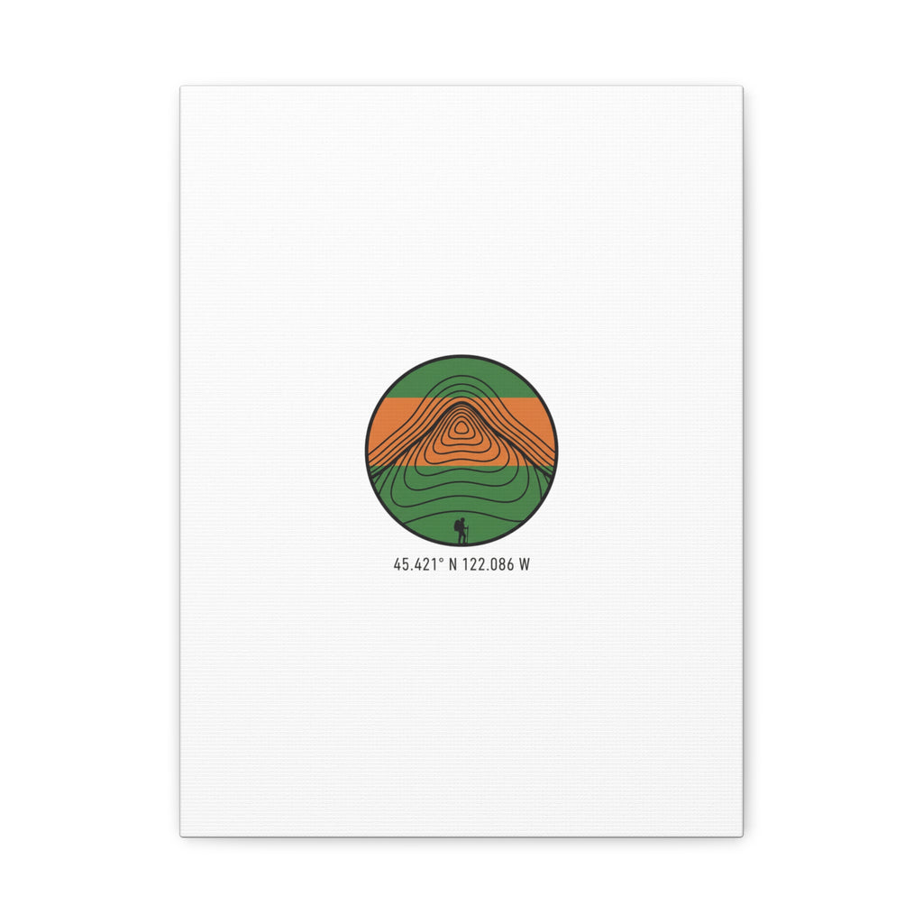 Topographic Contour Mountain Canvas | Topo Map Print, Terrain Wall Art