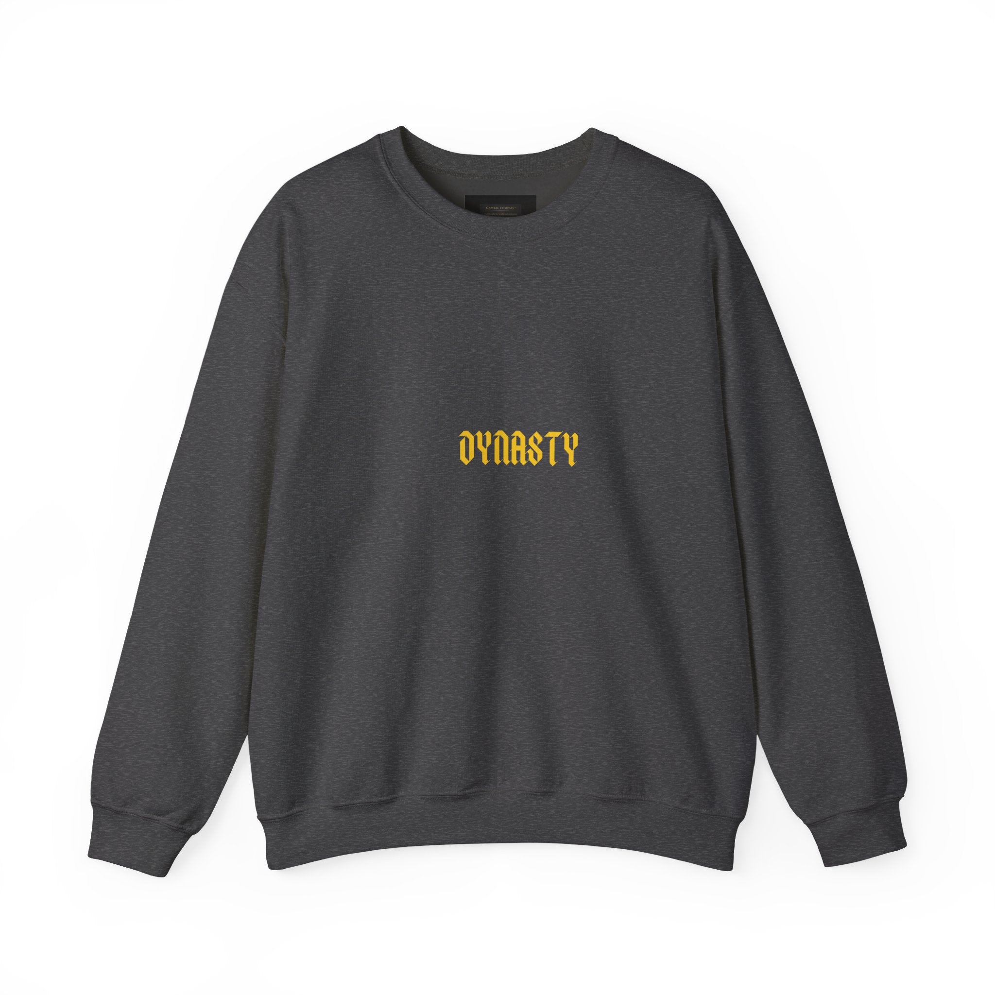 Dynasty Minimalist Crewneck Sweatshirt — Small Gold Text