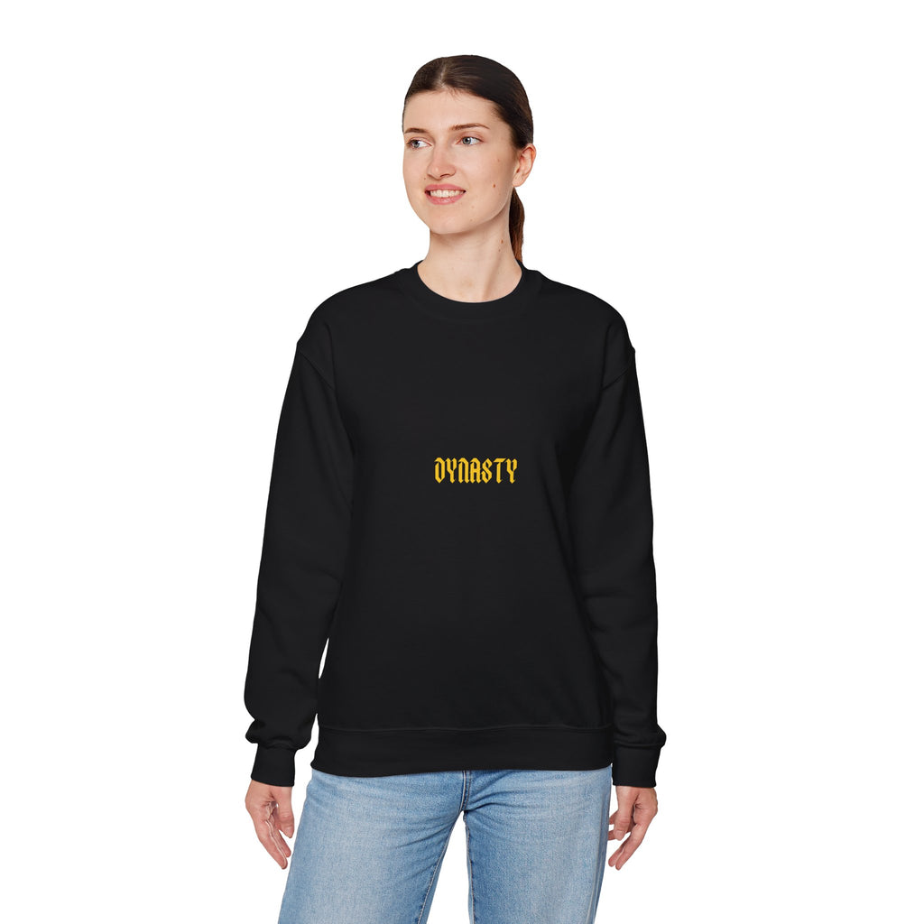 Dynasty Minimalist Crewneck Sweatshirt — Small Gold Text