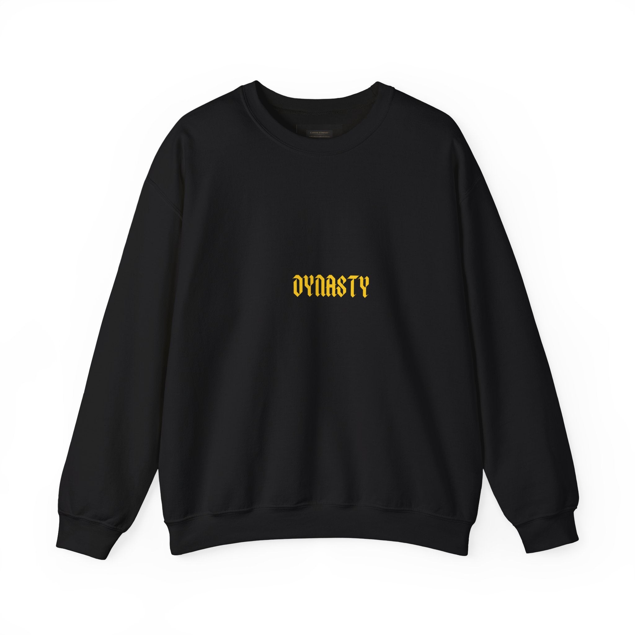 Dynasty Minimalist Crewneck Sweatshirt — Small Gold Text