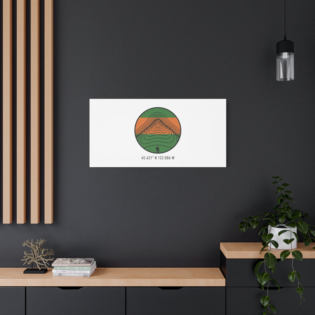 Topographic Contour Mountain Canvas | Topo Map Print, Terrain Wall Art