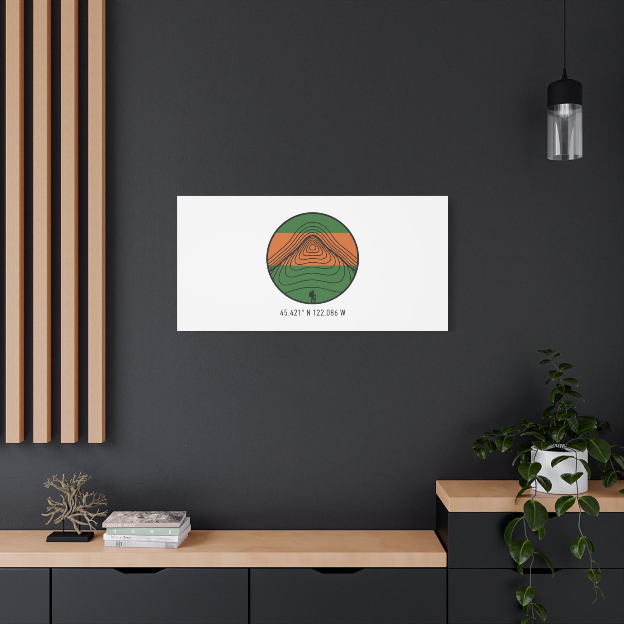 Topographic Contour Mountain Canvas | Topo Map Print, Terrain Wall Art