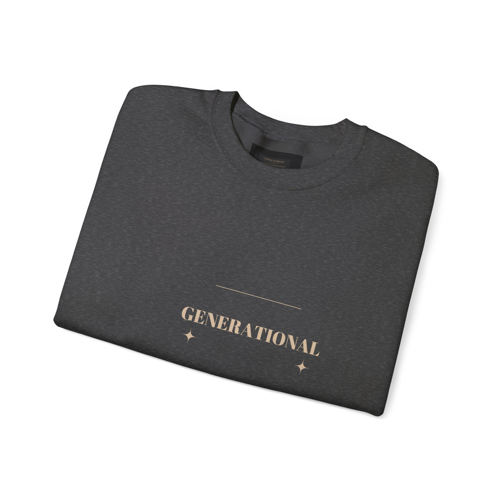 Minimal 'Generationova' White Crewneck Sweatshirt – Subtle Gold Logo