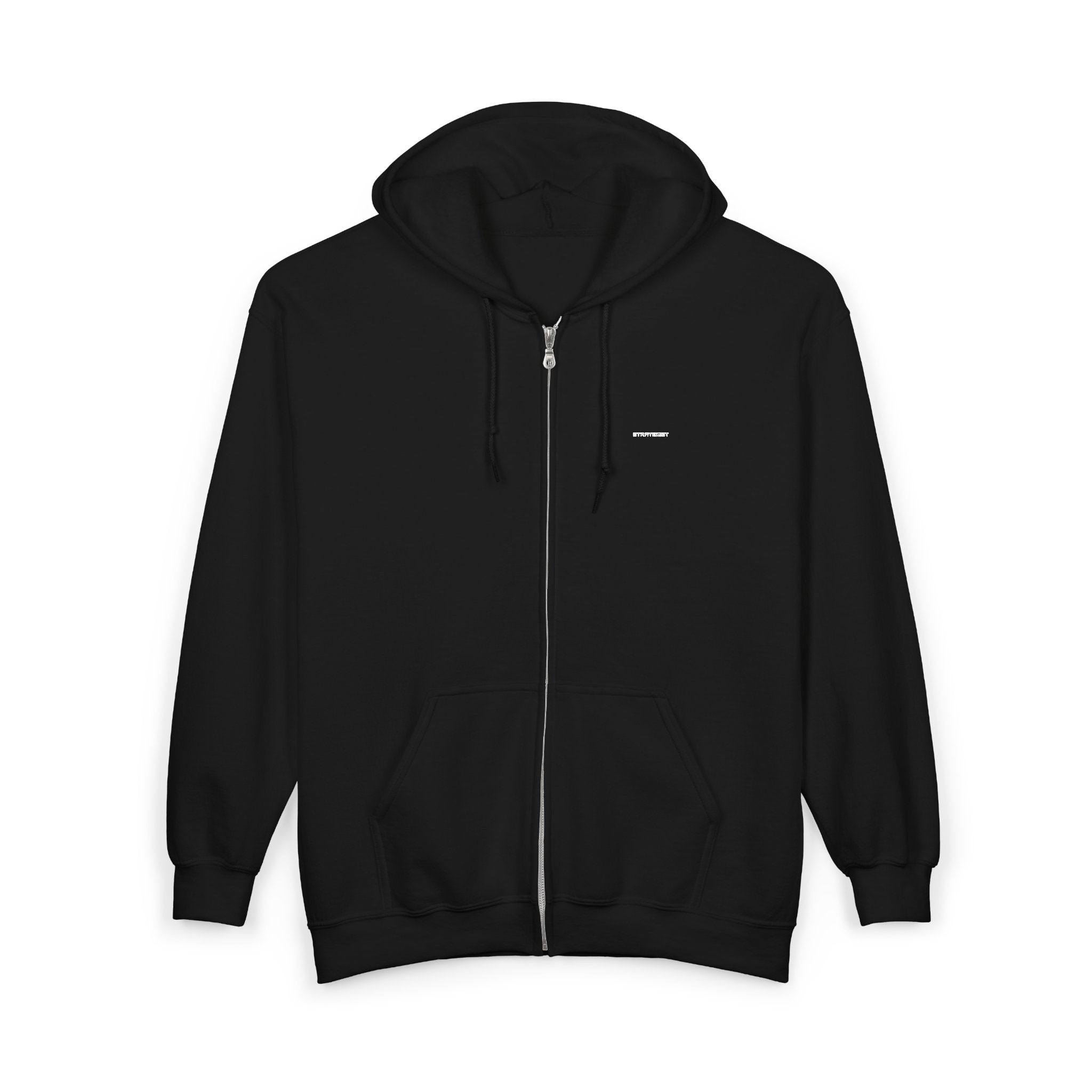 Zip Hoodie — Classic Full-Zip Hooded Sweatshirt (Blank White)