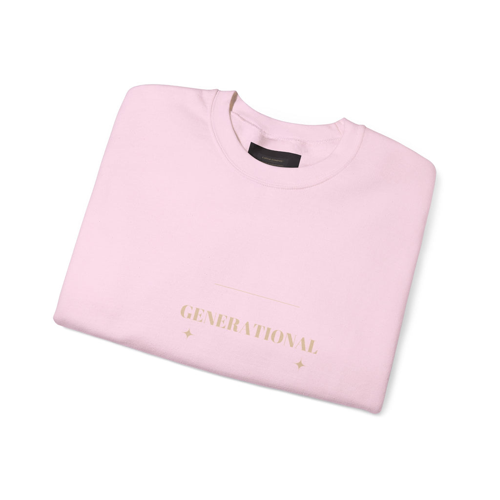 Minimal 'Generationova' White Crewneck Sweatshirt – Subtle Gold Logo