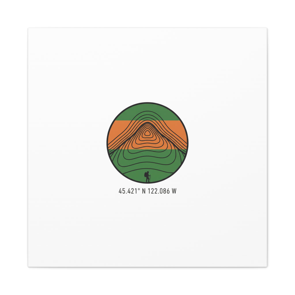 Topographic Contour Mountain Canvas | Topo Map Print, Terrain Wall Art