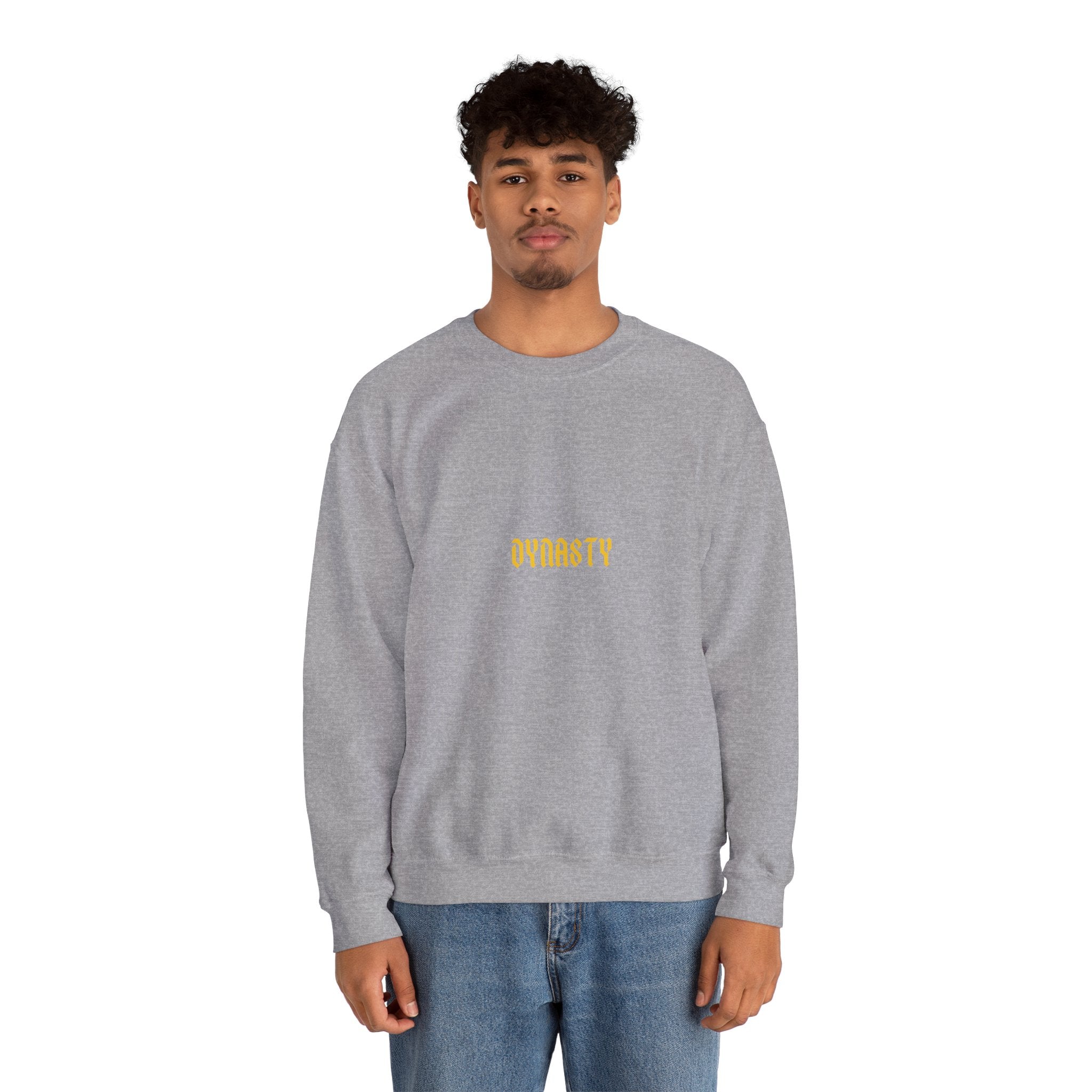 Dynasty Minimalist Crewneck Sweatshirt — Small Gold Text
