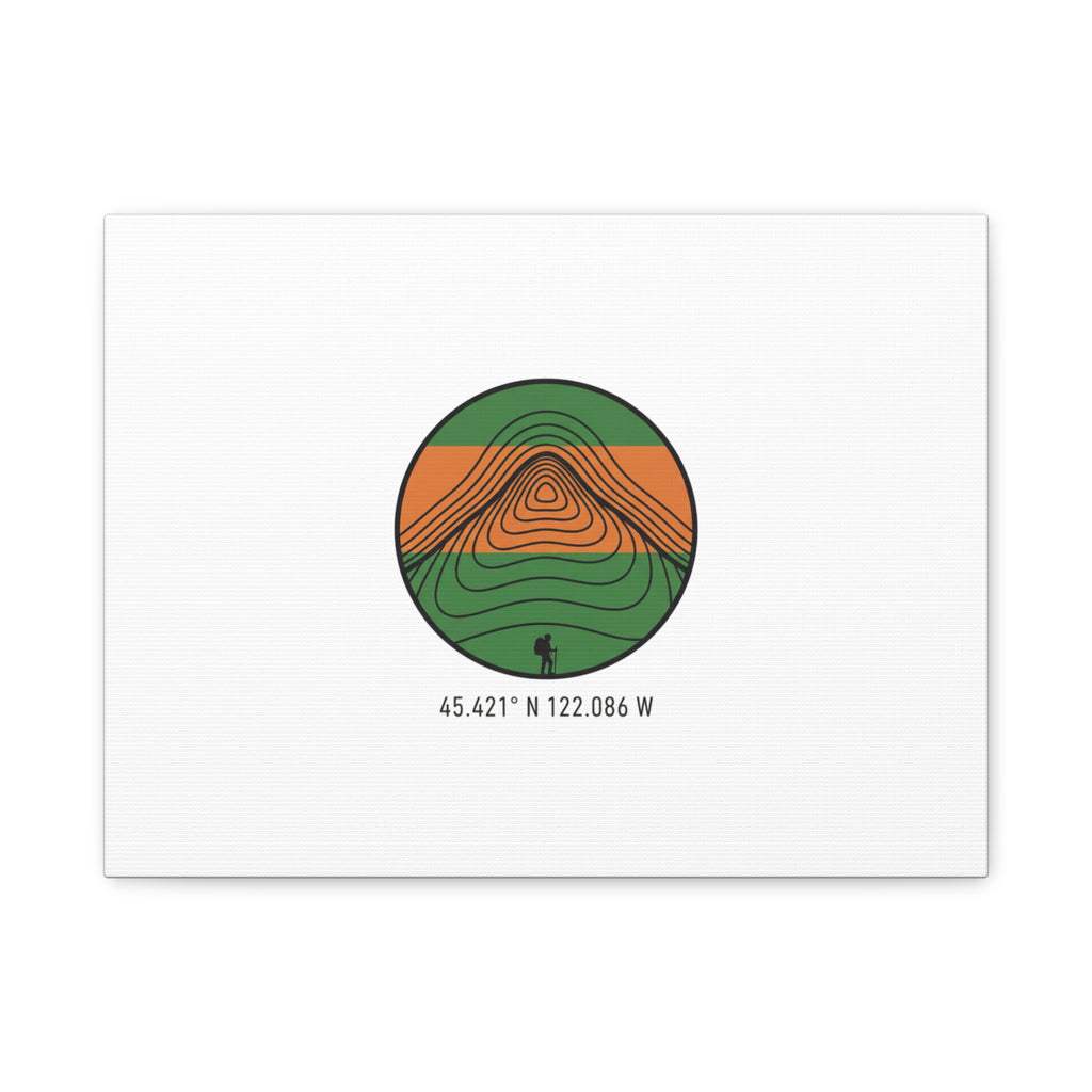 Topographic Contour Mountain Canvas | Topo Map Print, Terrain Wall Art