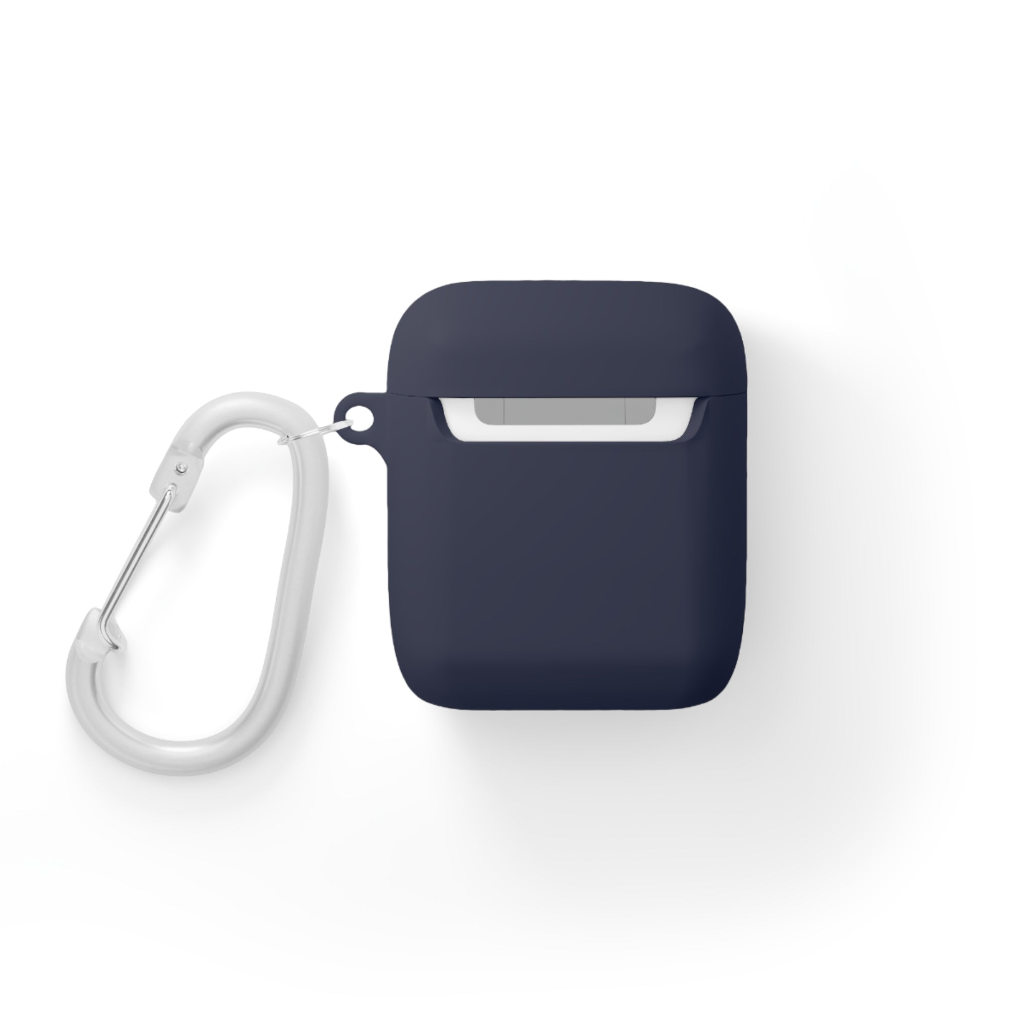 Minimal White AirPods Case with Carabiner — Protective Silicone Cover