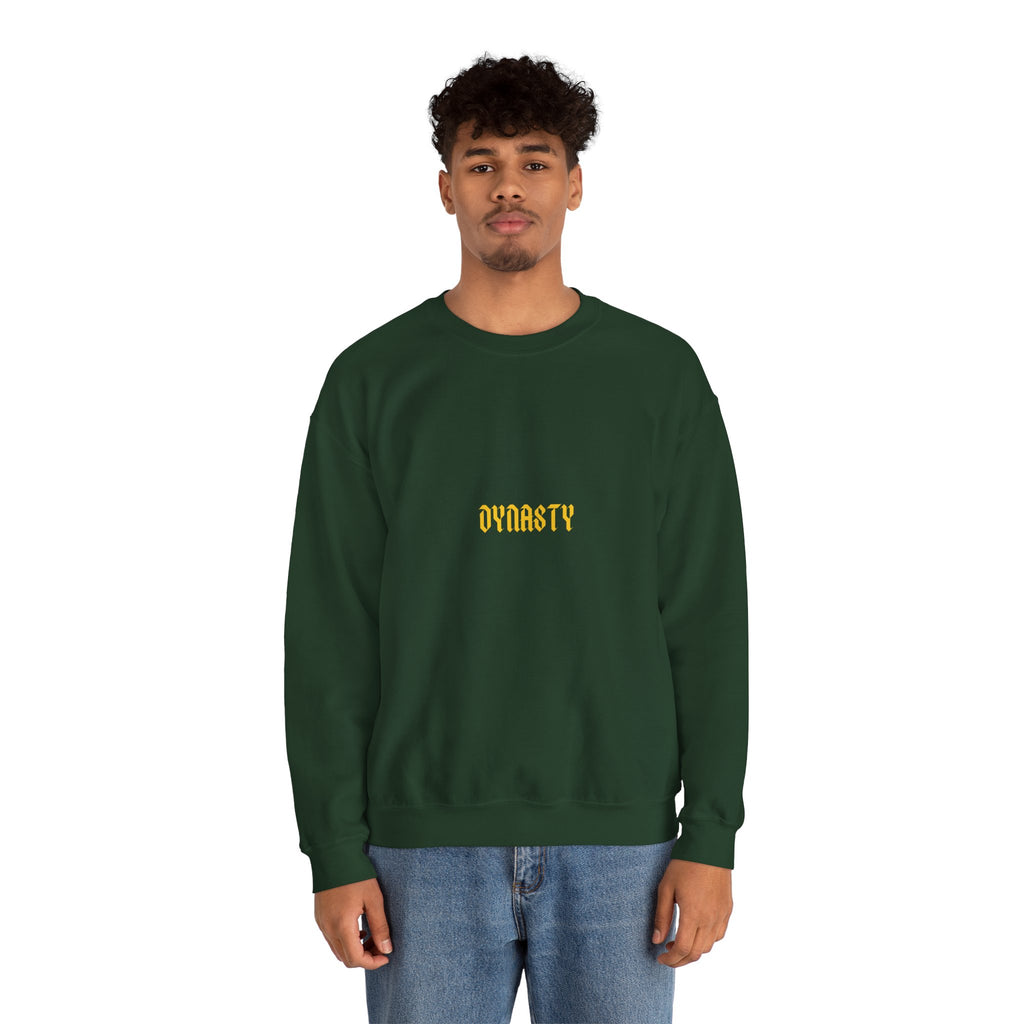 Dynasty Minimalist Crewneck Sweatshirt — Small Gold Text