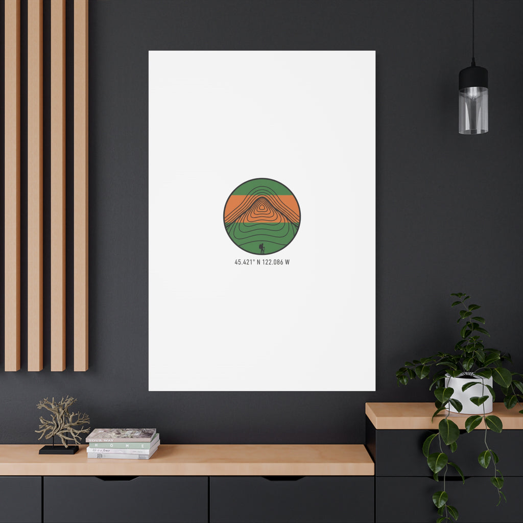 Topographic Contour Mountain Canvas | Topo Map Print, Terrain Wall Art