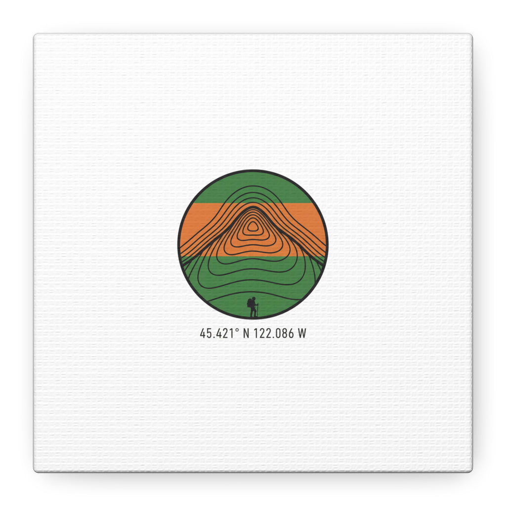 Topographic Contour Mountain Canvas | Topo Map Print, Terrain Wall Art