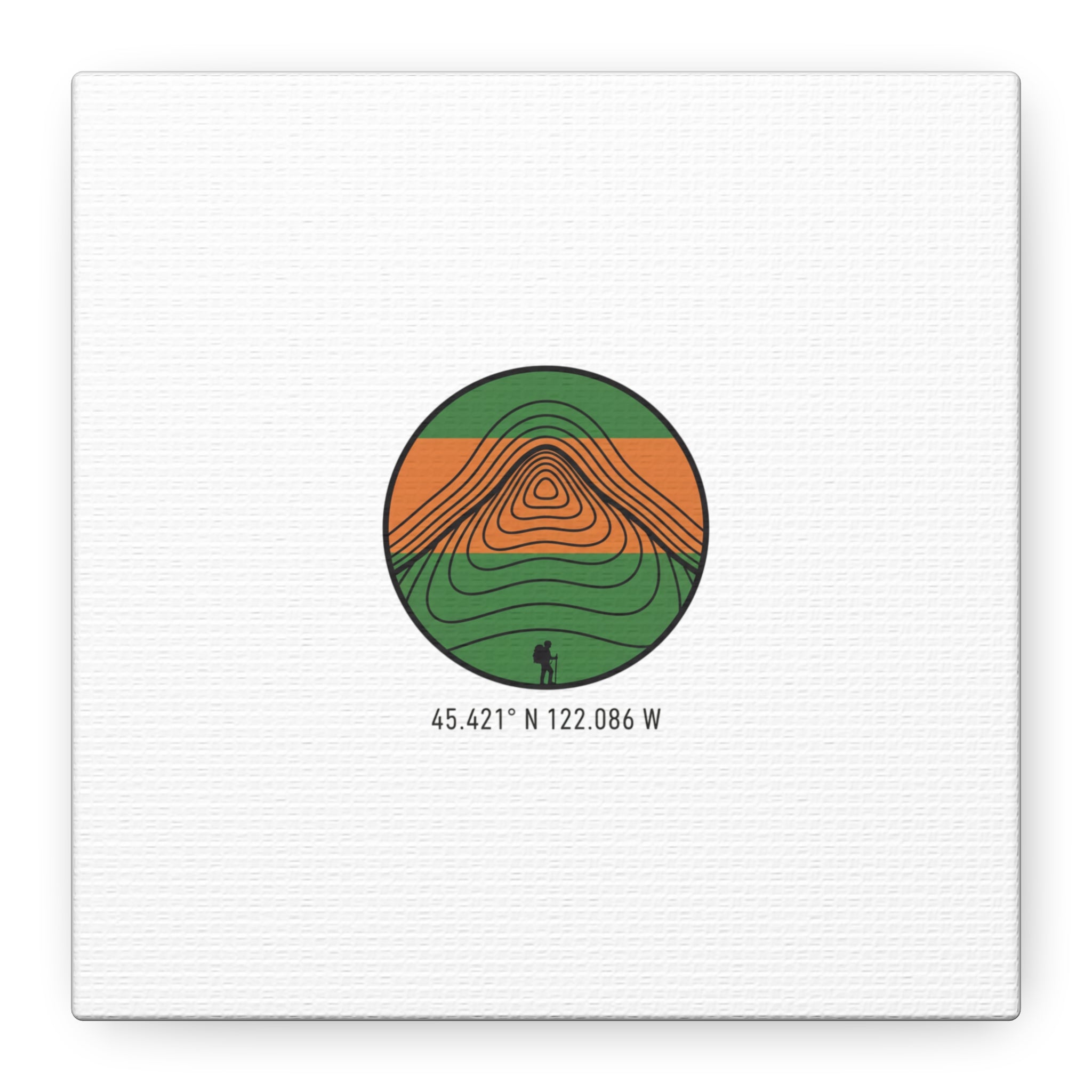 Topographic Contour Mountain Canvas | Topo Map Print, Terrain Wall Art