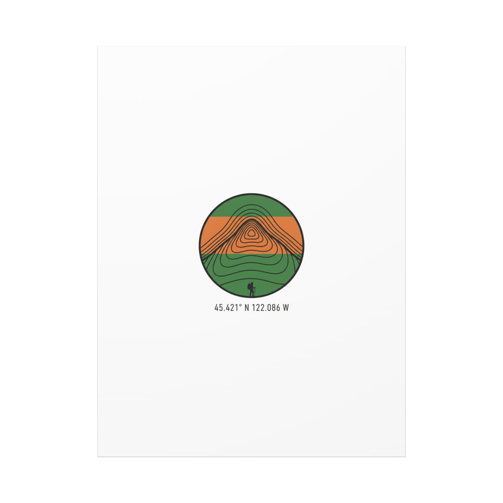 Topographic Contour Mountain Canvas | Topo Map Print, Terrain Wall Art