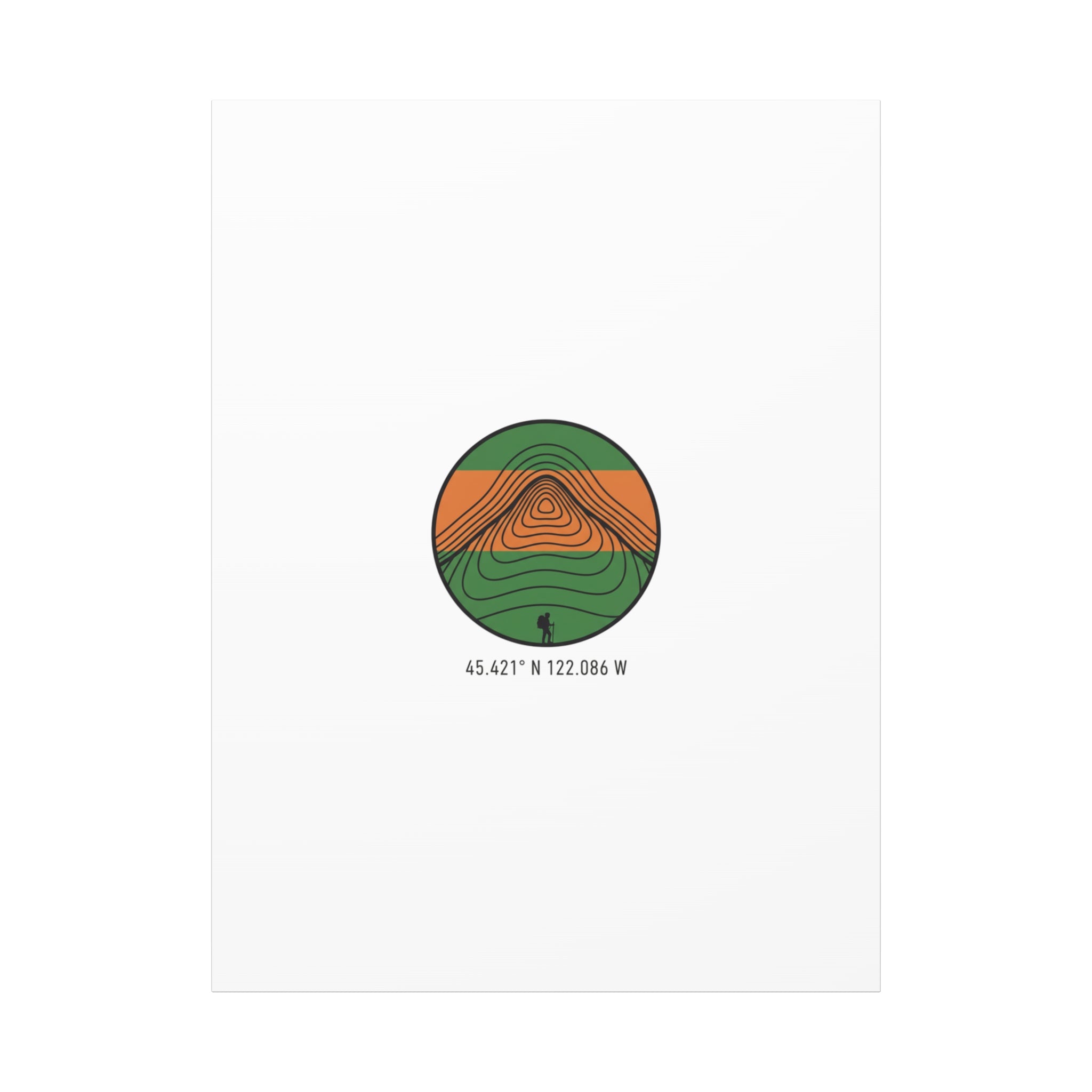 Topographic Contour Mountain Canvas | Topo Map Print, Terrain Wall Art