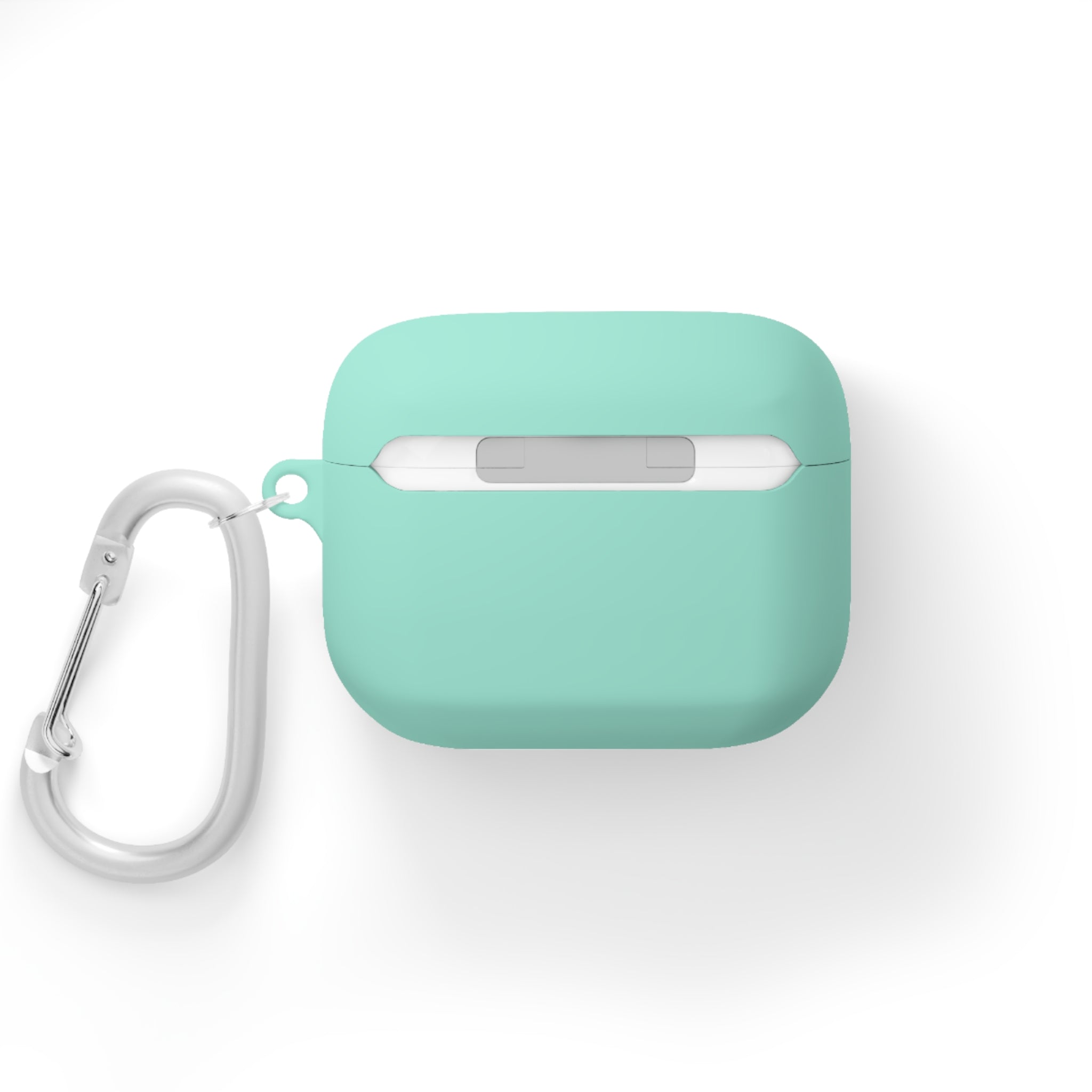 Minimal White AirPods Case with Carabiner — Protective Silicone Cover