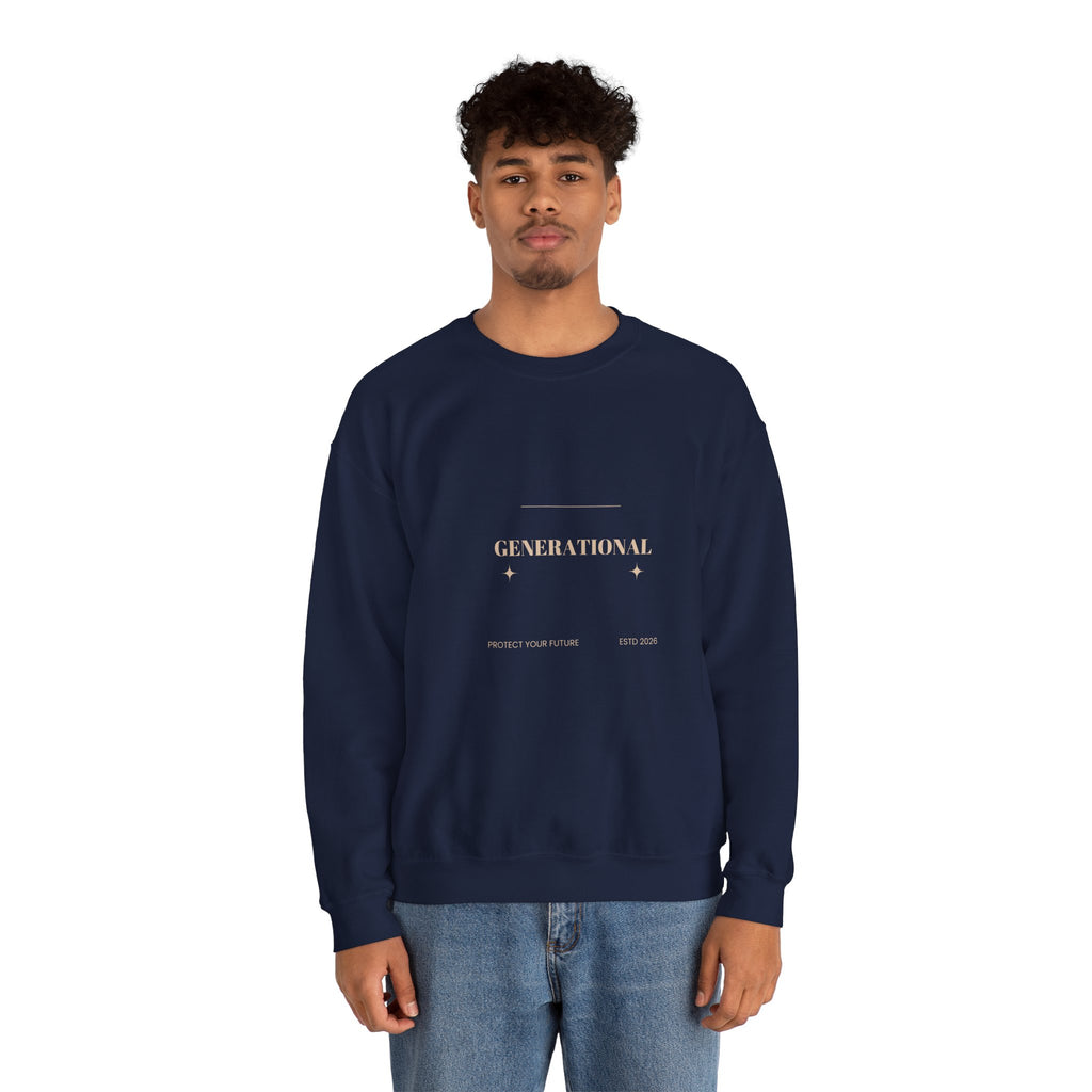 Minimal 'Generationova' White Crewneck Sweatshirt – Subtle Gold Logo
