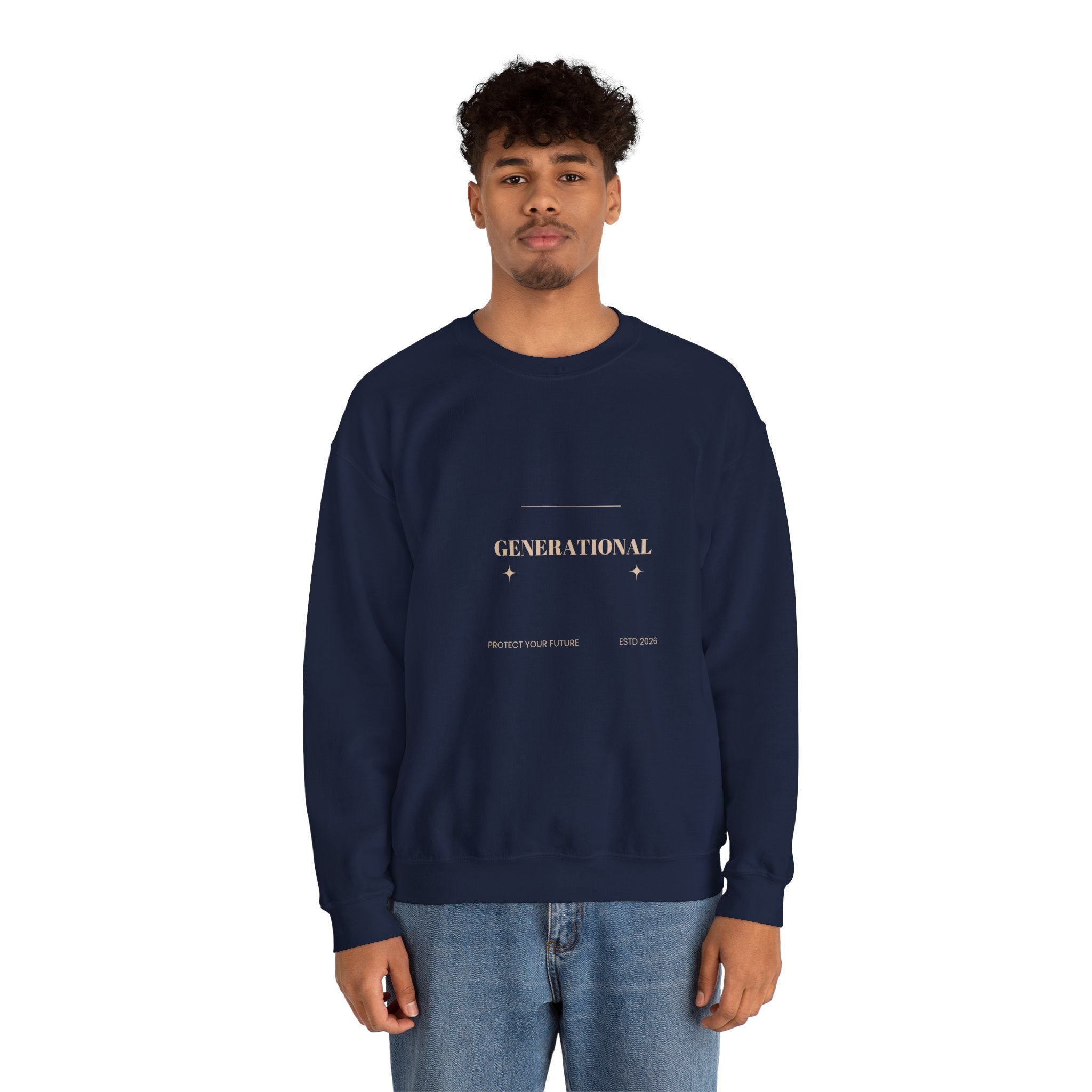 Minimal 'Generationova' White Crewneck Sweatshirt – Subtle Gold Logo