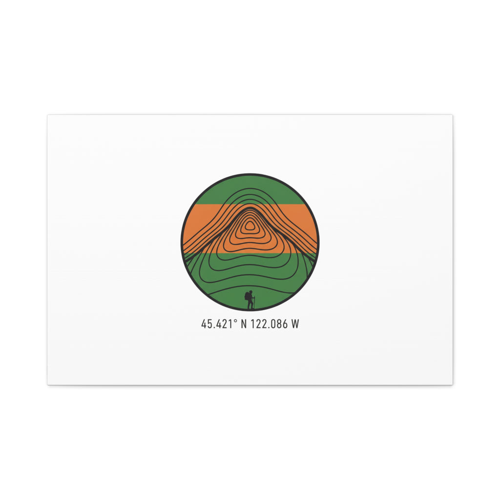 Topographic Contour Mountain Canvas | Topo Map Print, Terrain Wall Art