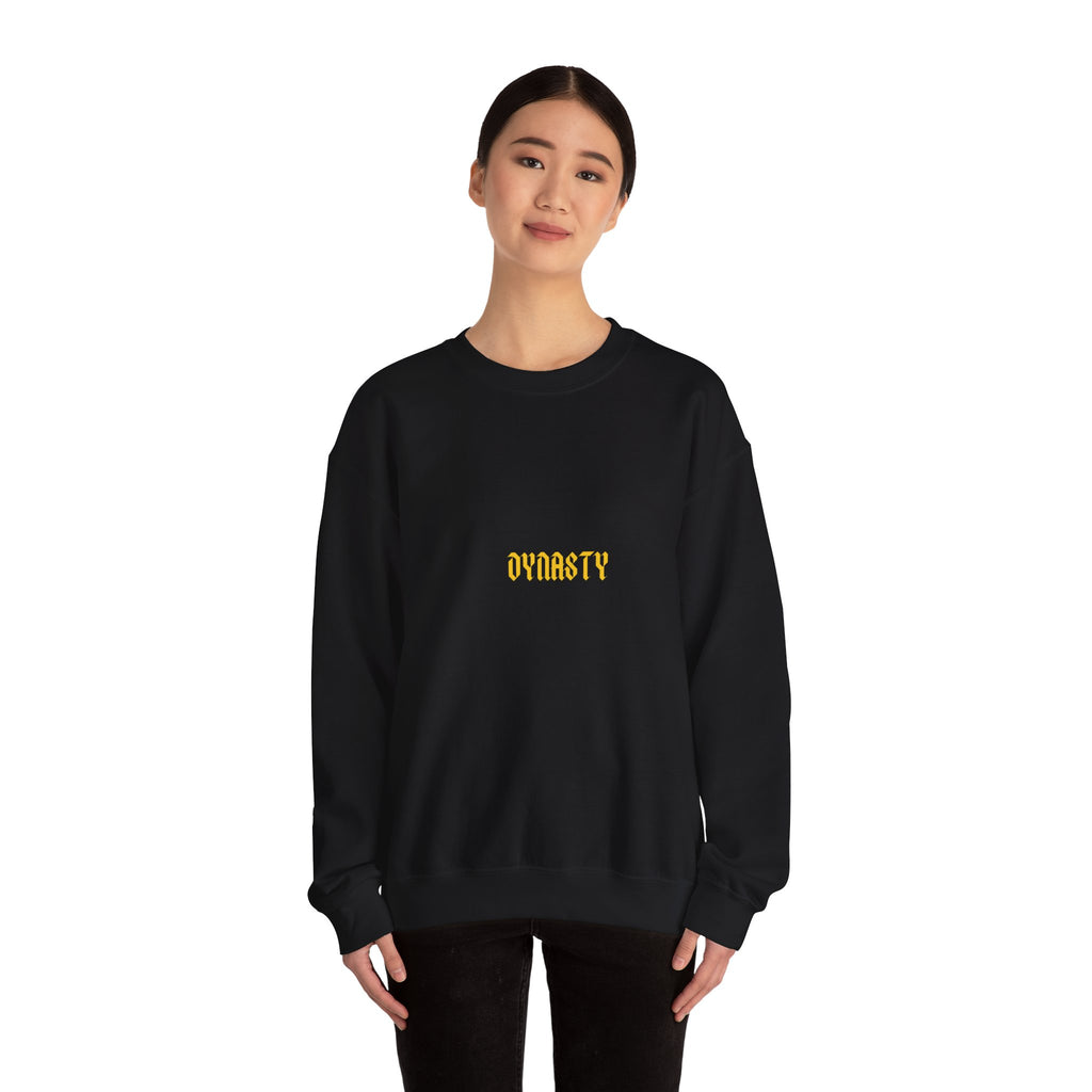 Dynasty Minimalist Crewneck Sweatshirt — Small Gold Text