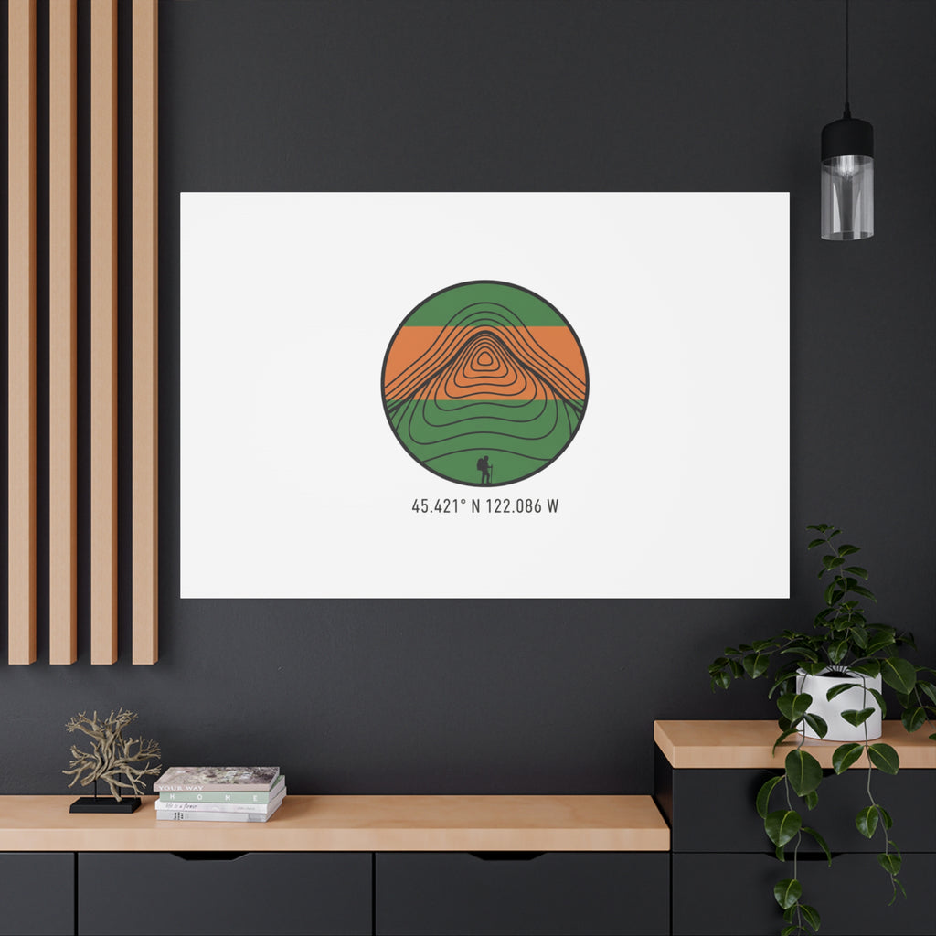 Topographic Contour Mountain Canvas | Topo Map Print, Terrain Wall Art