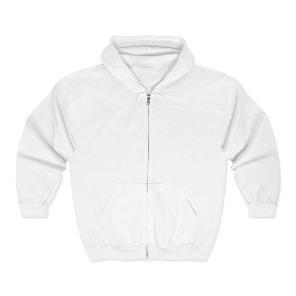Zip Hoodie — Classic Full-Zip Hooded Sweatshirt (Blank White)