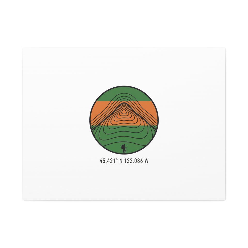 Topographic Contour Mountain Canvas | Topo Map Print, Terrain Wall Art