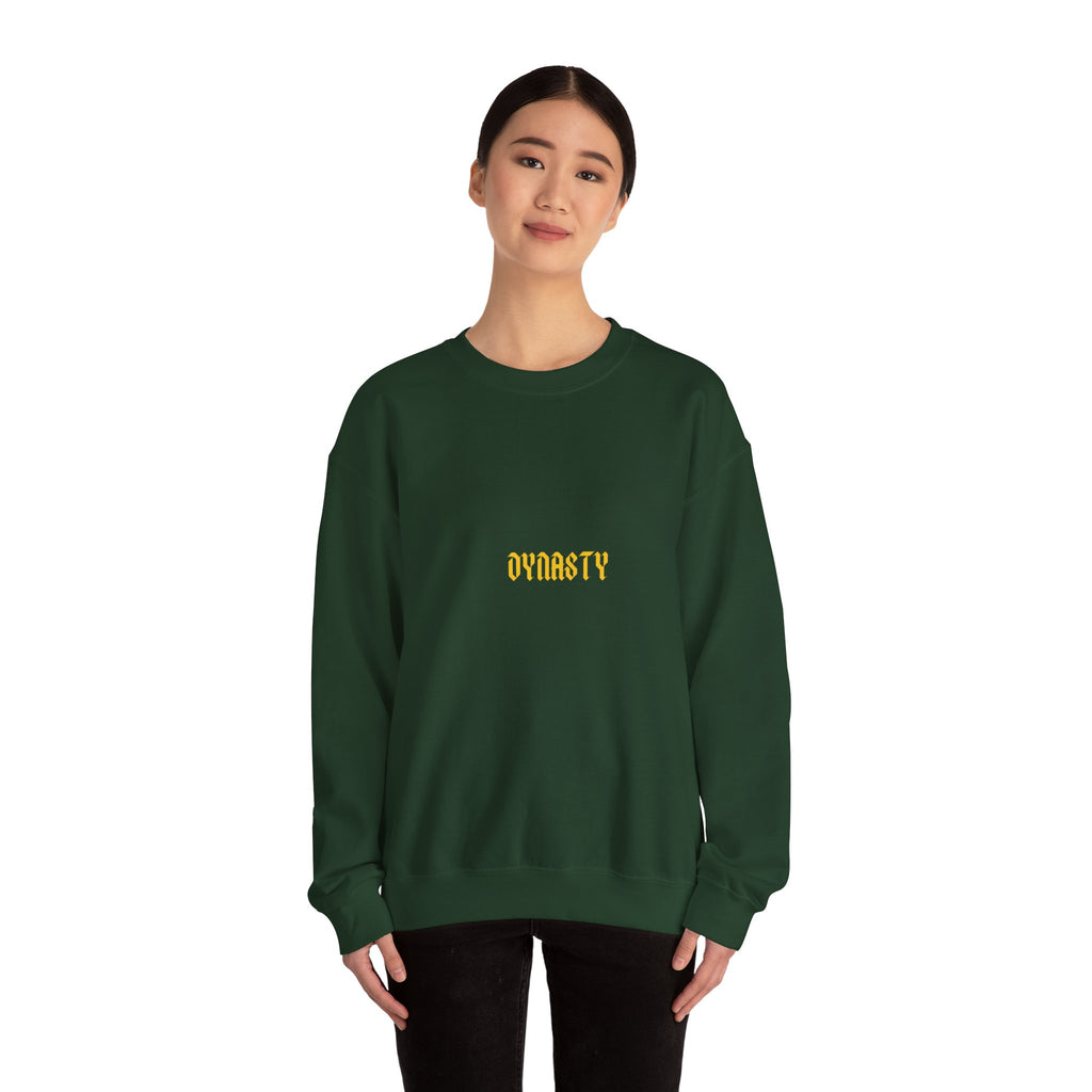 Dynasty Minimalist Crewneck Sweatshirt — Small Gold Text