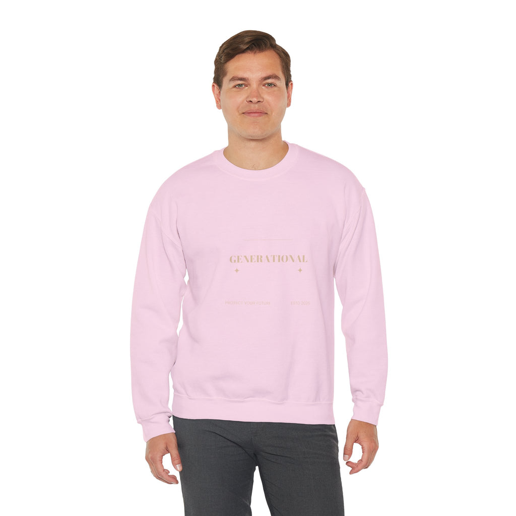 Minimal 'Generationova' White Crewneck Sweatshirt – Subtle Gold Logo