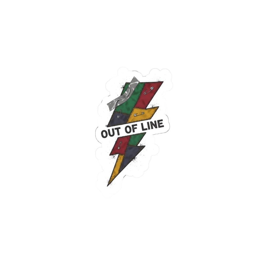 Out of Line Lightning Sticker | grunge sticker, plaid patchwork