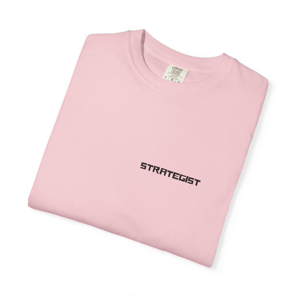 Strategist Minimalist Tee — Small Chest Text Graphic T-Shirt