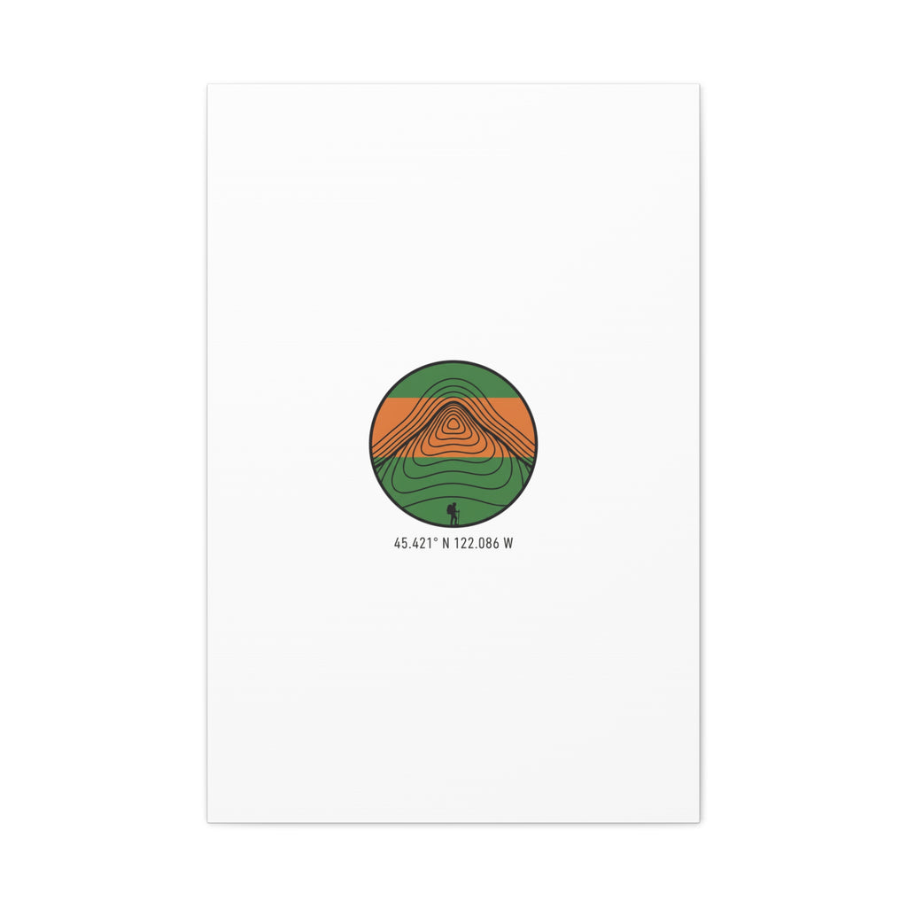 Topographic Contour Mountain Canvas | Topo Map Print, Terrain Wall Art