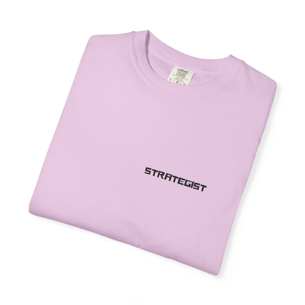 Strategist Minimalist Tee — Small Chest Text Graphic T-Shirt