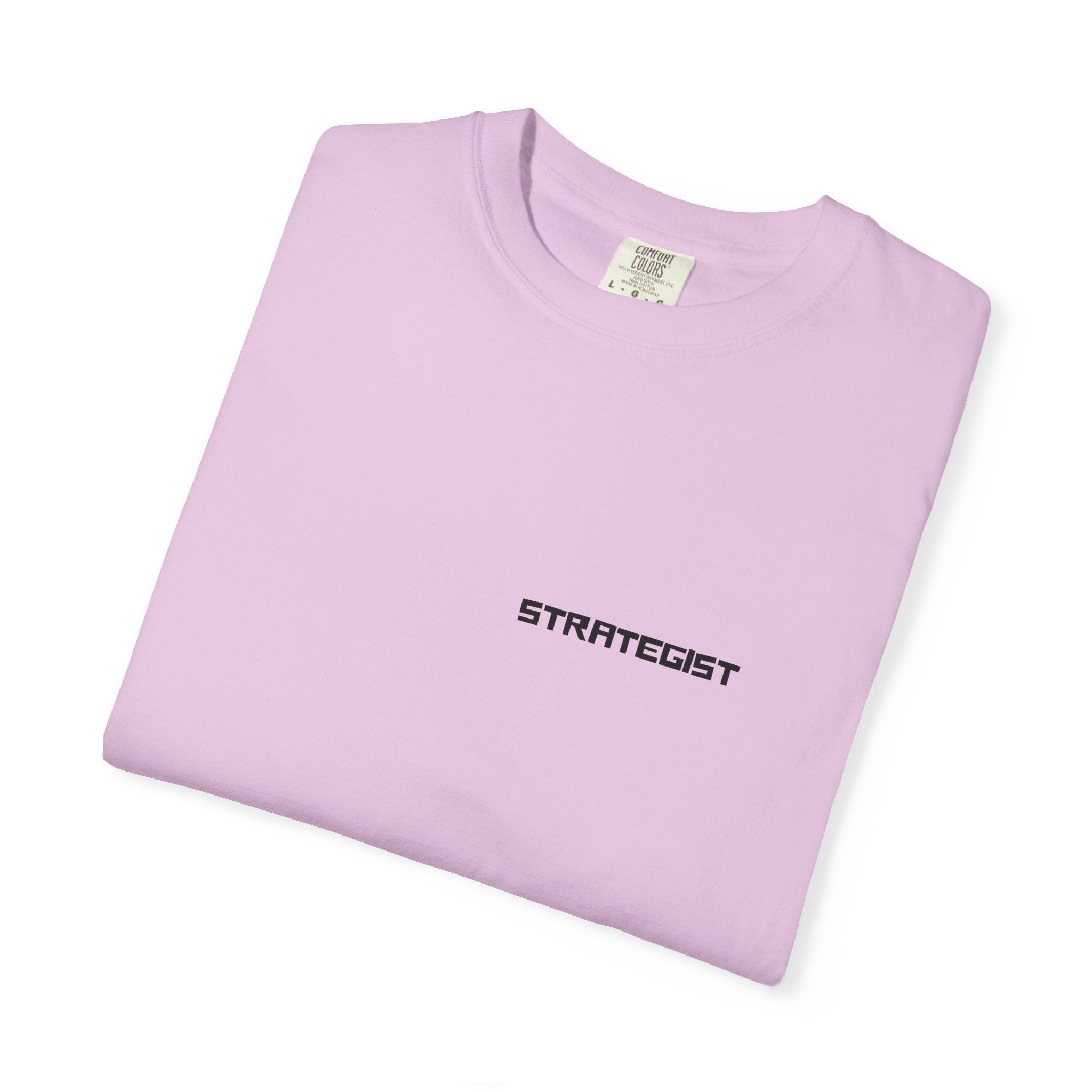 Strategist Minimalist Tee — Small Chest Text Graphic T-Shirt
