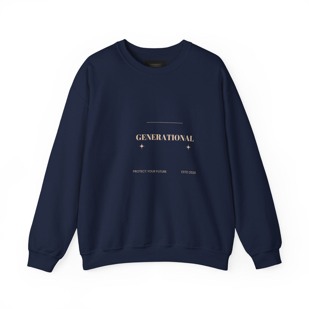 Minimal 'Generationova' White Crewneck Sweatshirt – Subtle Gold Logo