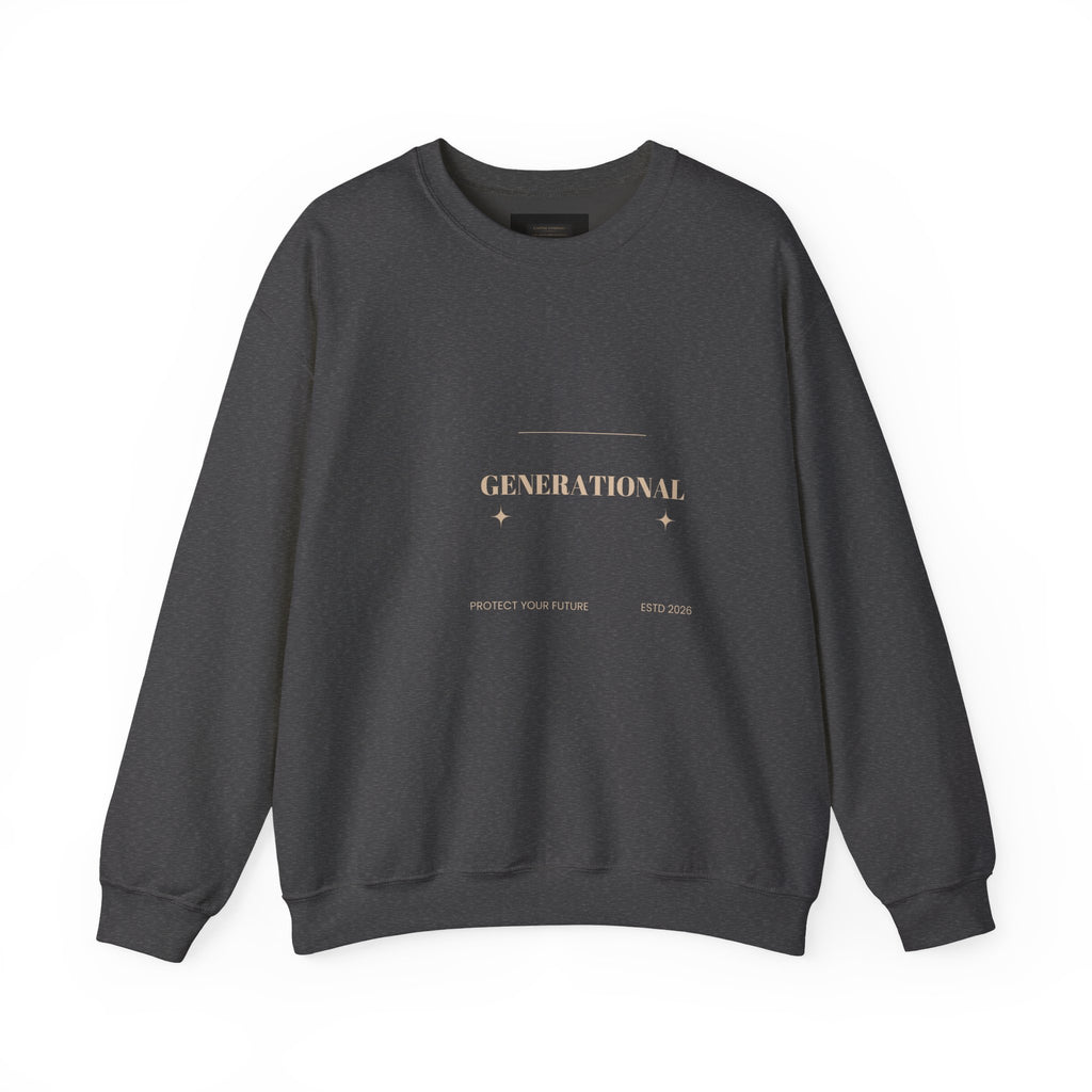 Minimal 'Generationova' White Crewneck Sweatshirt – Subtle Gold Logo