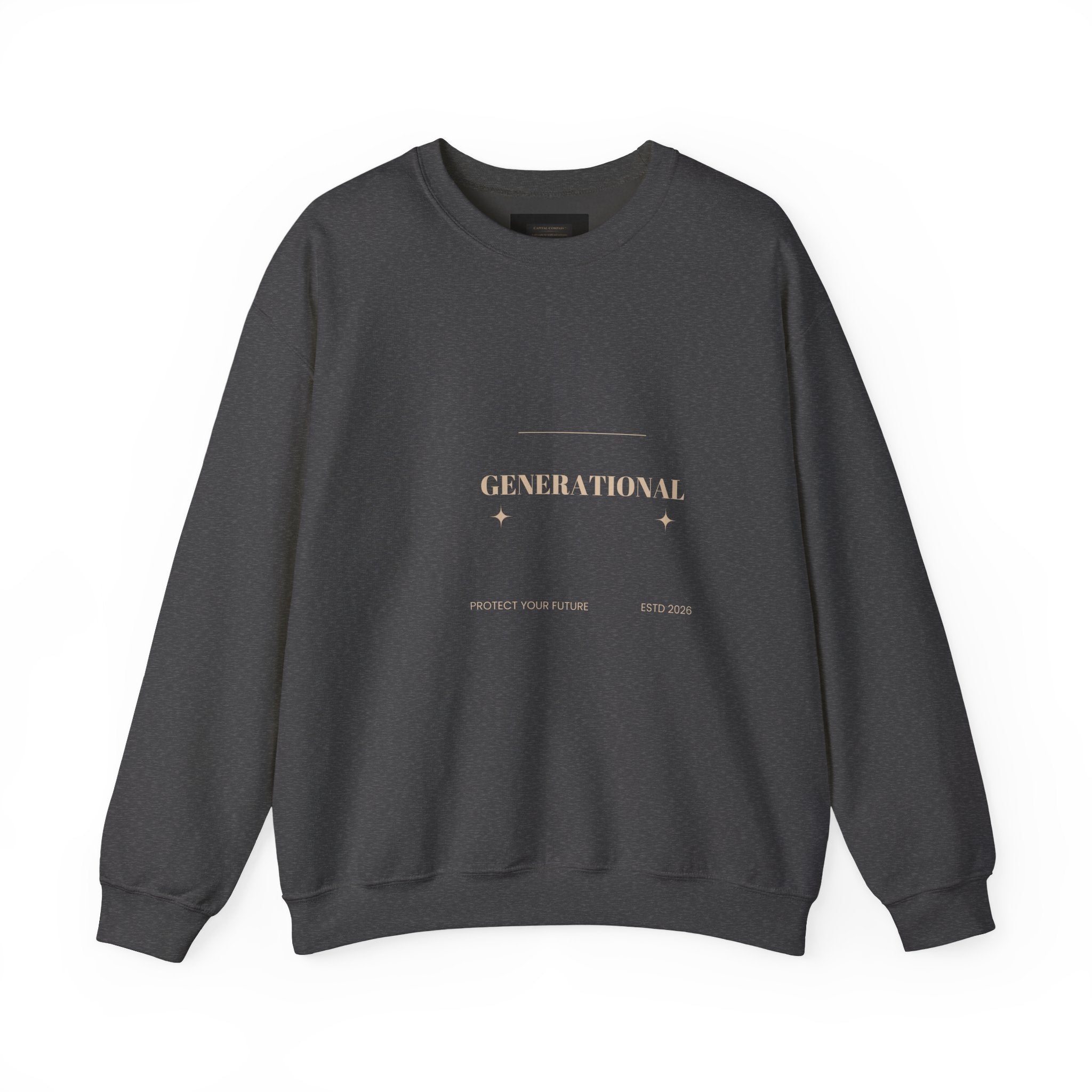 Minimal 'Generationova' White Crewneck Sweatshirt – Subtle Gold Logo