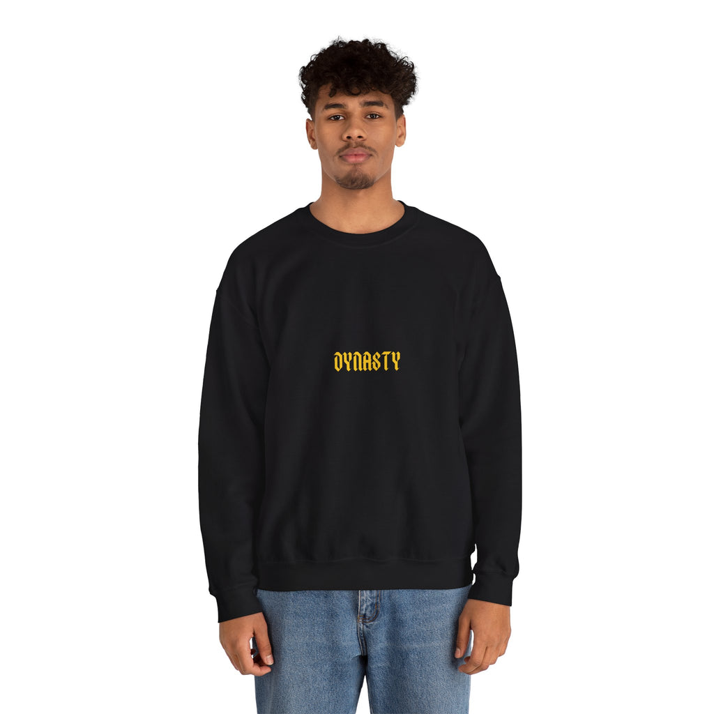 Dynasty Minimalist Crewneck Sweatshirt — Small Gold Text