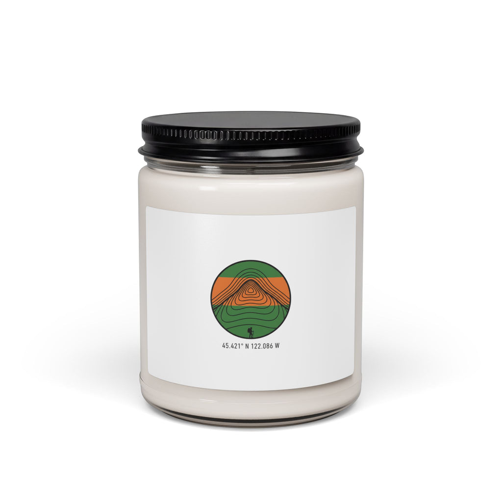 Topographic Contour Circle Candle, Soy Candle | Contour Line Design, Coordinates