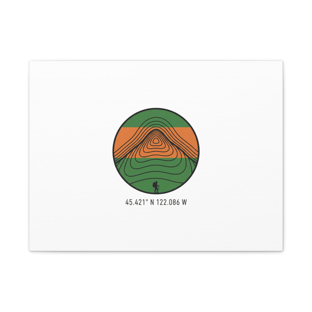 Topographic Contour Mountain Canvas | Topo Map Print, Terrain Wall Art