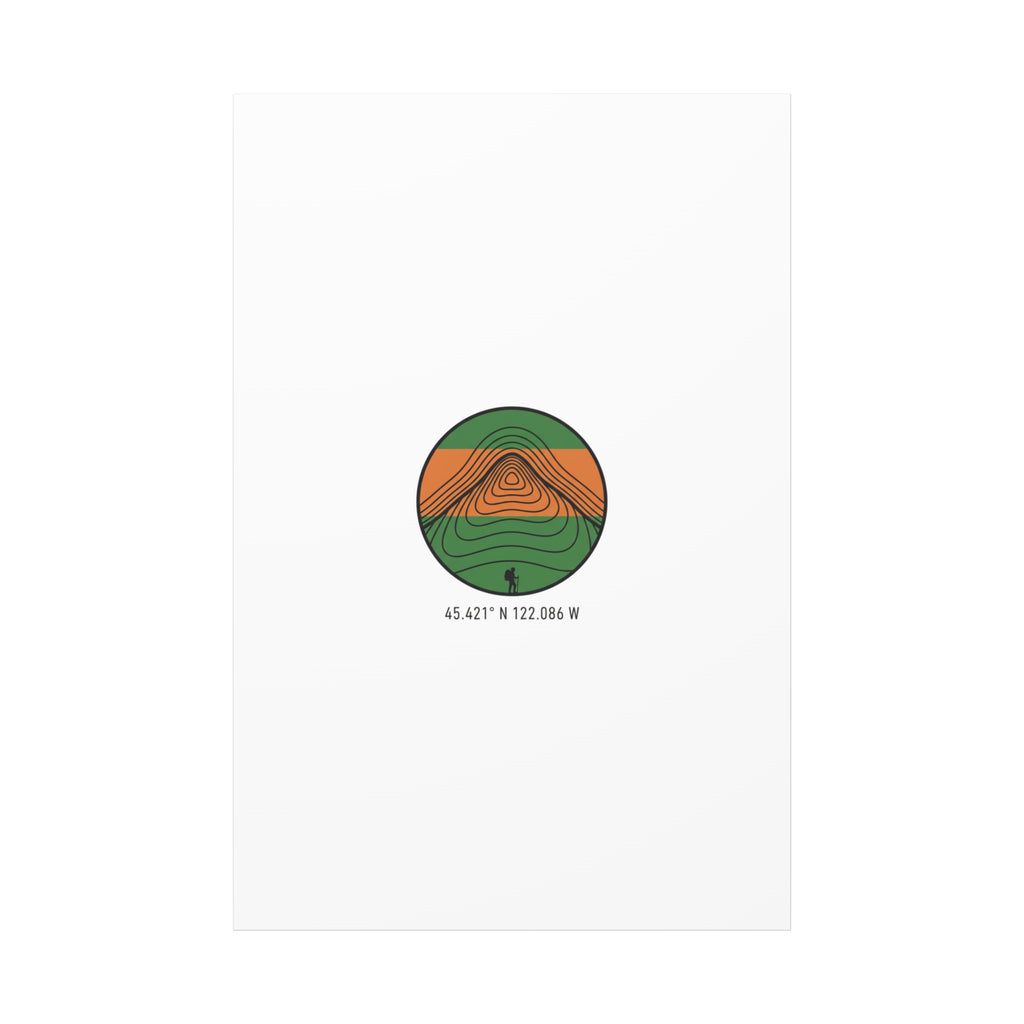 Topographic Contour Mountain Canvas | Topo Map Print, Terrain Wall Art