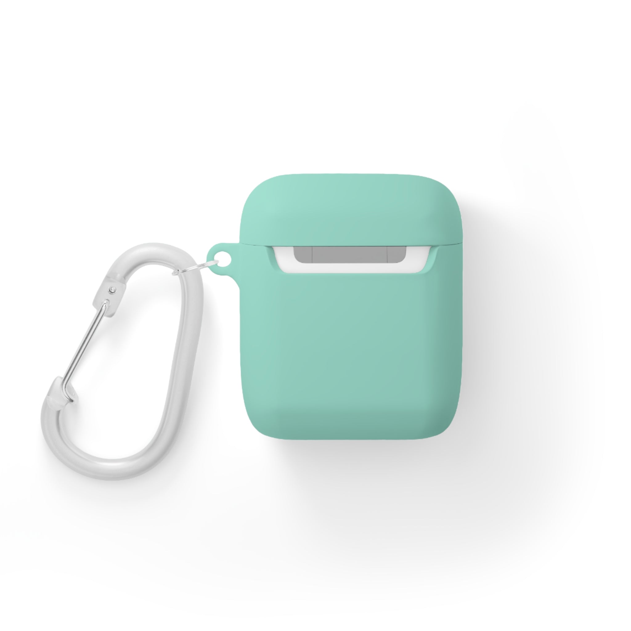 Minimal White AirPods Case with Carabiner — Protective Silicone Cover