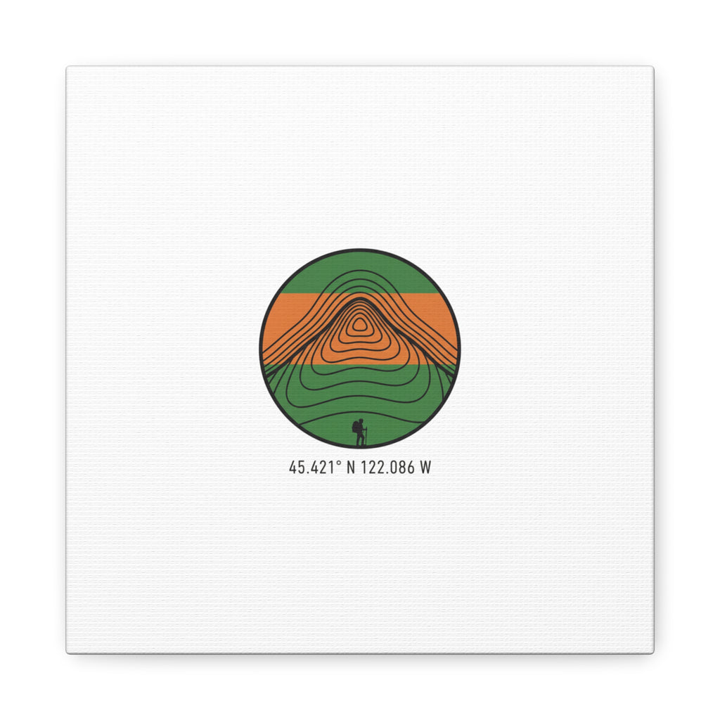 Topographic Contour Mountain Canvas | Topo Map Print, Terrain Wall Art