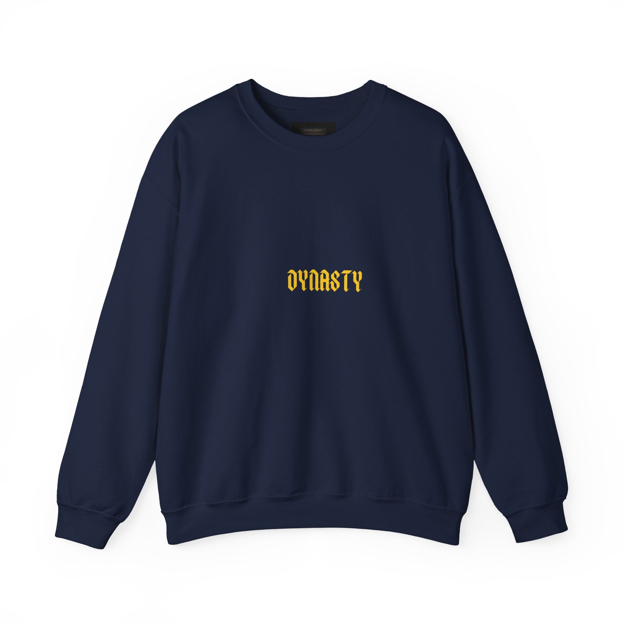 Dynasty Minimalist Crewneck Sweatshirt — Small Gold Text
