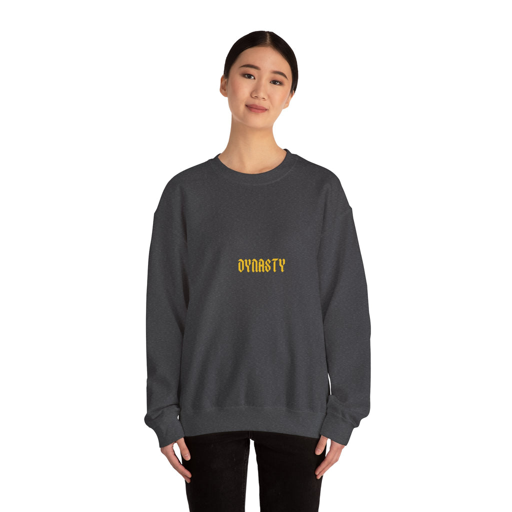 Dynasty Minimalist Crewneck Sweatshirt — Small Gold Text