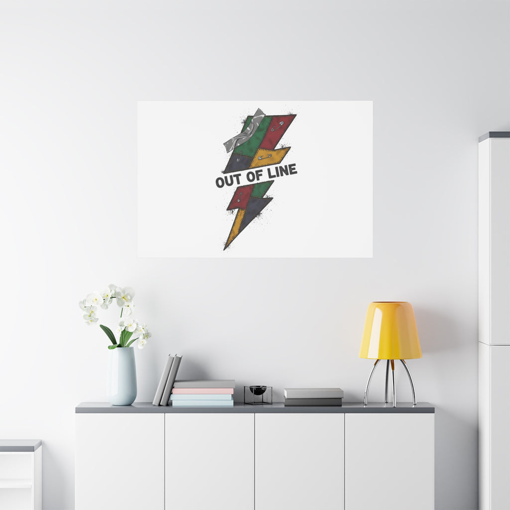 Out of Line Lightning Canvas | Grunge Plaid Patchwork, 90s Rock Revival