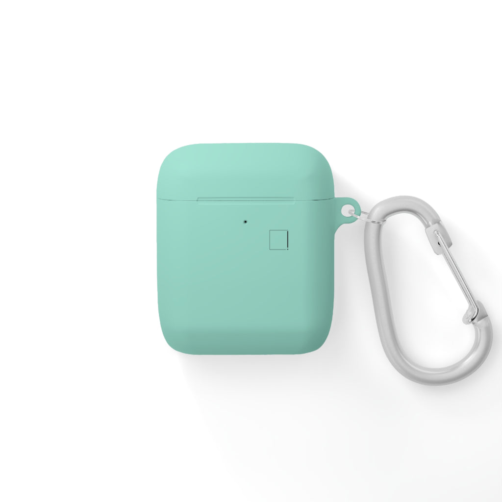 Minimal White AirPods Case with Carabiner — Protective Silicone Cover