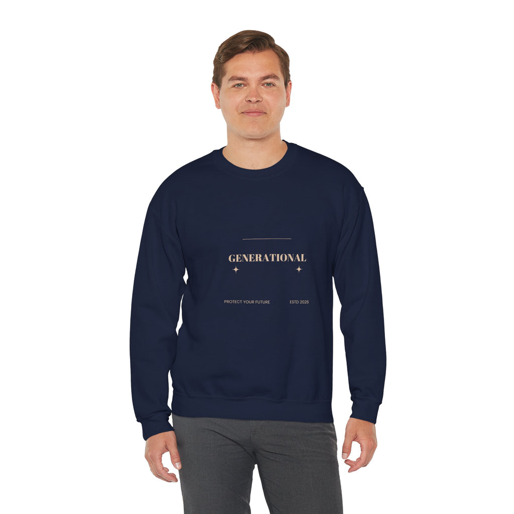 Minimal 'Generationova' White Crewneck Sweatshirt – Subtle Gold Logo