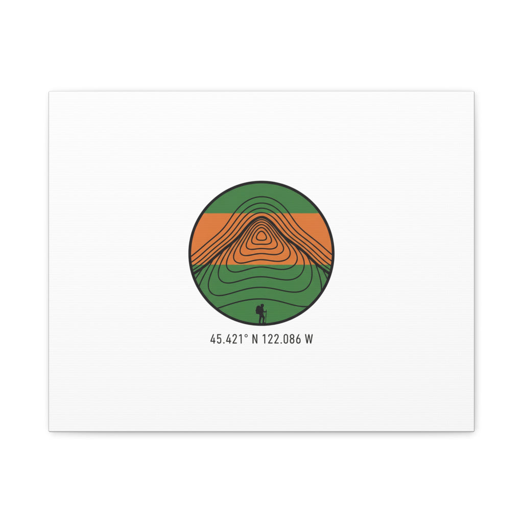 Topographic Contour Mountain Canvas | Topo Map Print, Terrain Wall Art