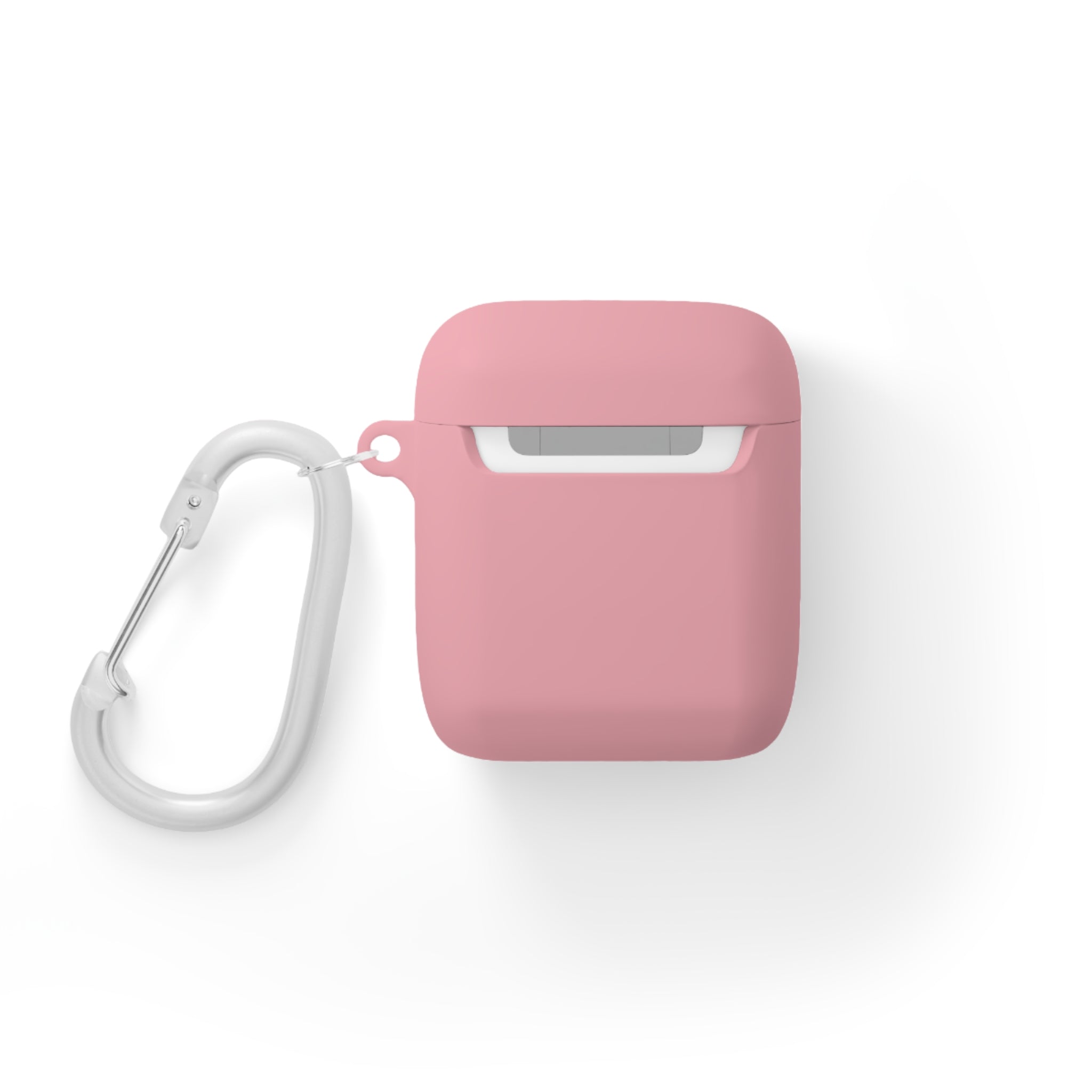 Minimal White AirPods Case with Carabiner — Protective Silicone Cover